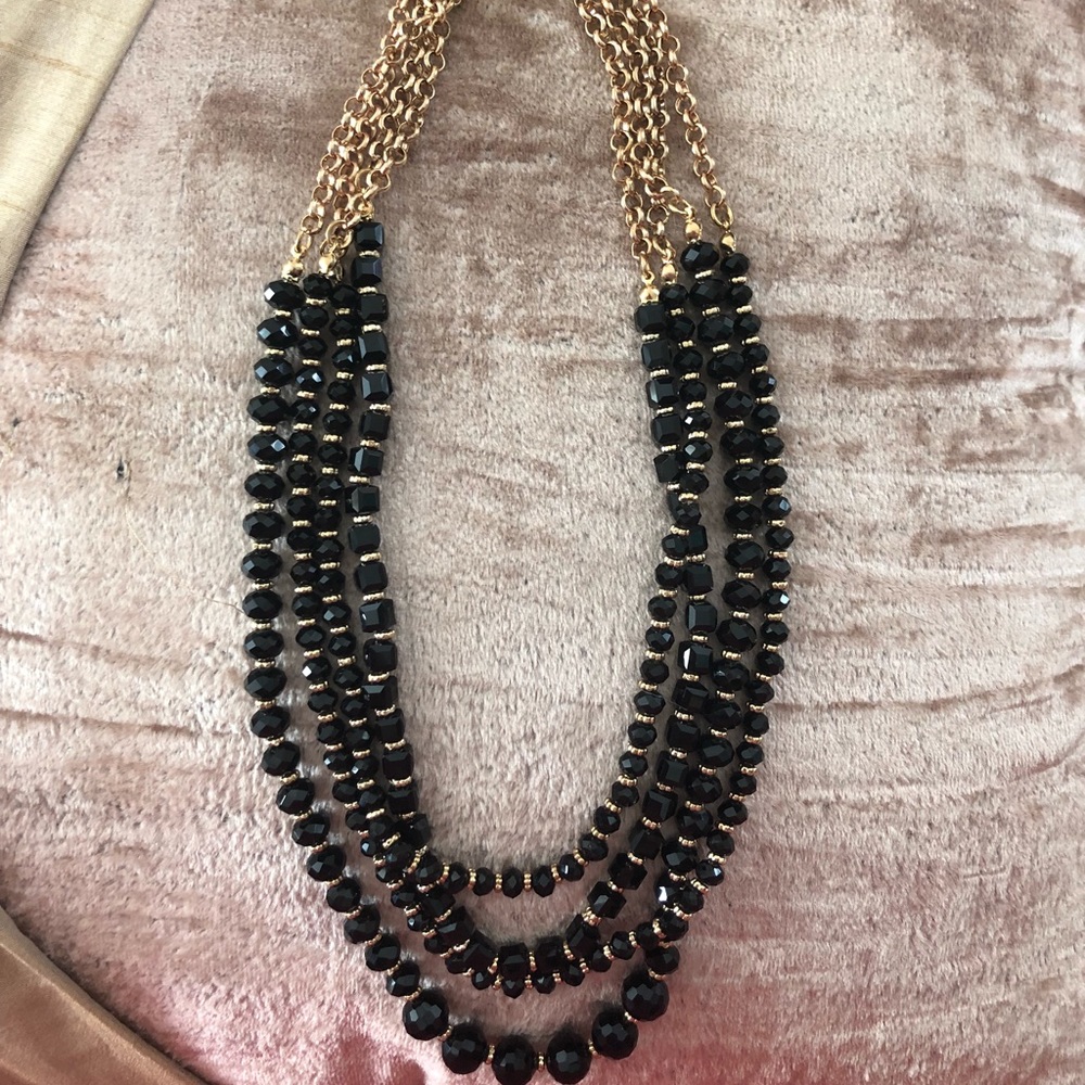 Black and gold statement necklace